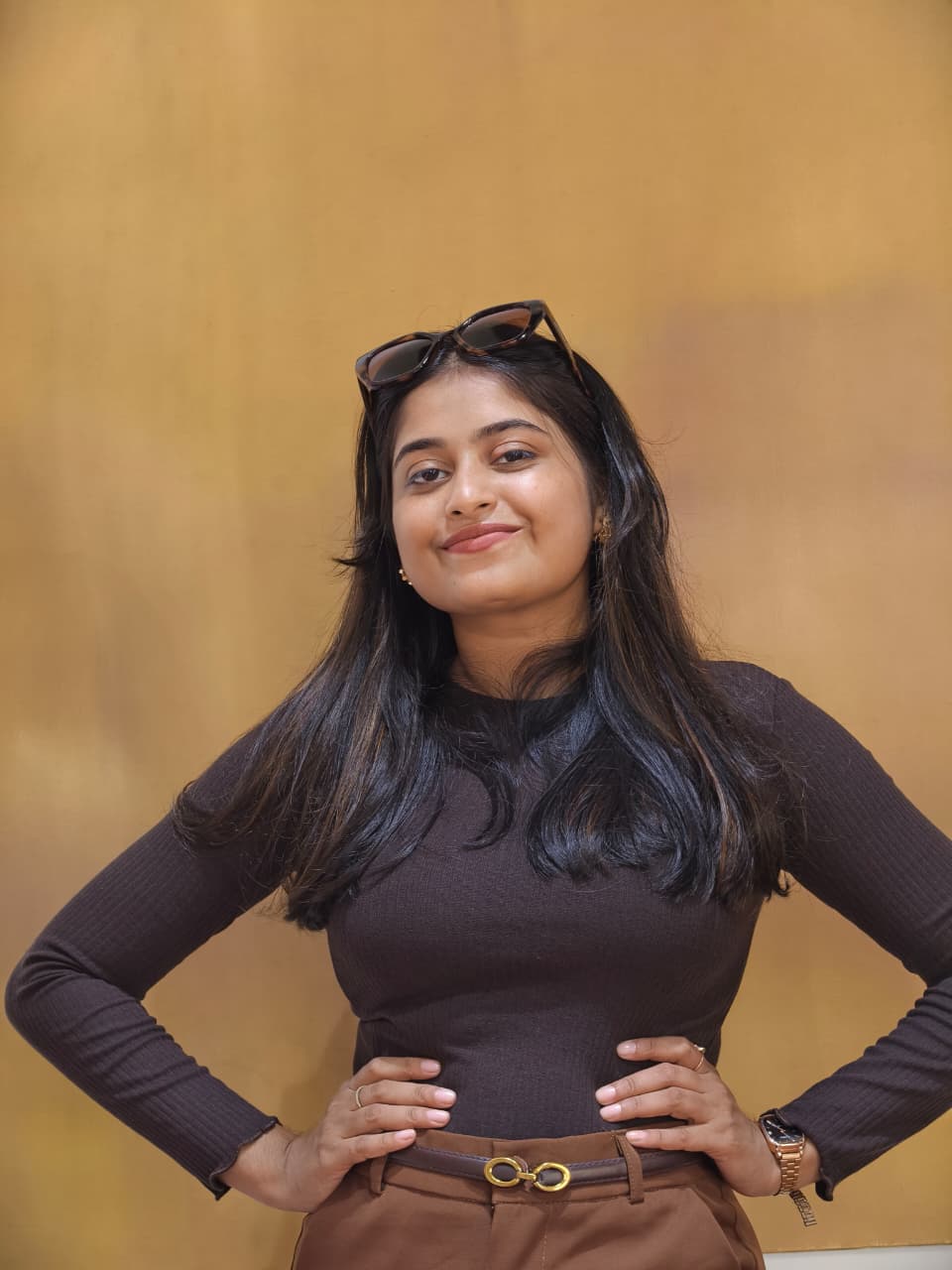 Deep Brown Ribbed Top