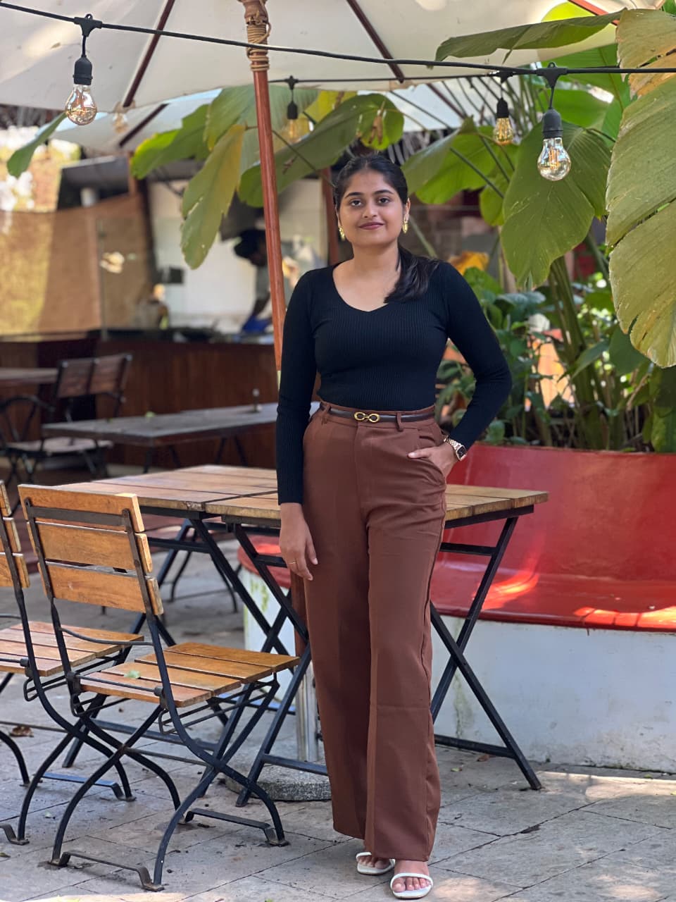 Brown High Rise Trousers